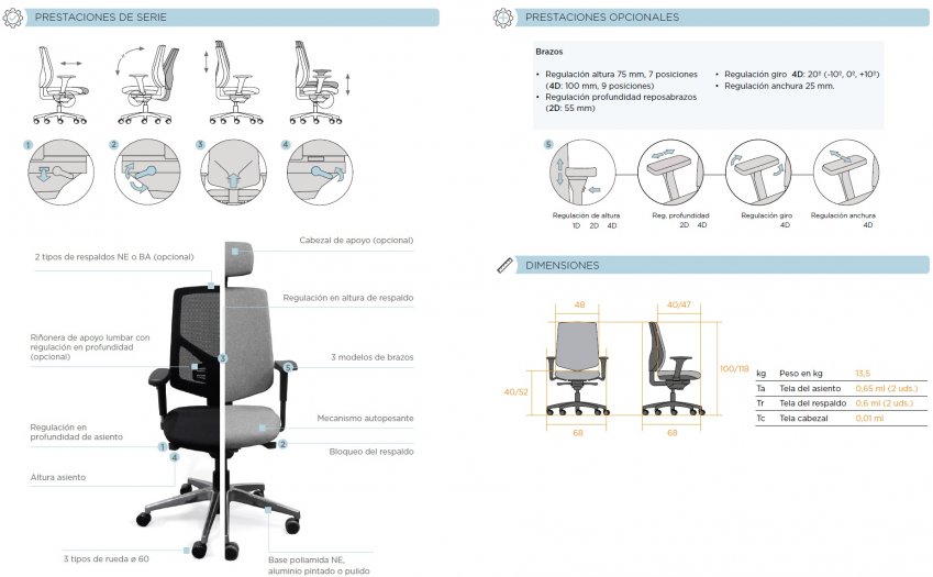 silla trabajo ergonomica yes dynamobel 14